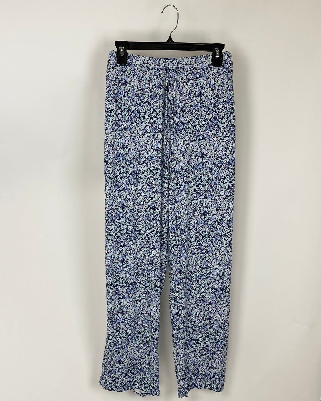 Blue Floral Cropped Pajama Pants - 1X