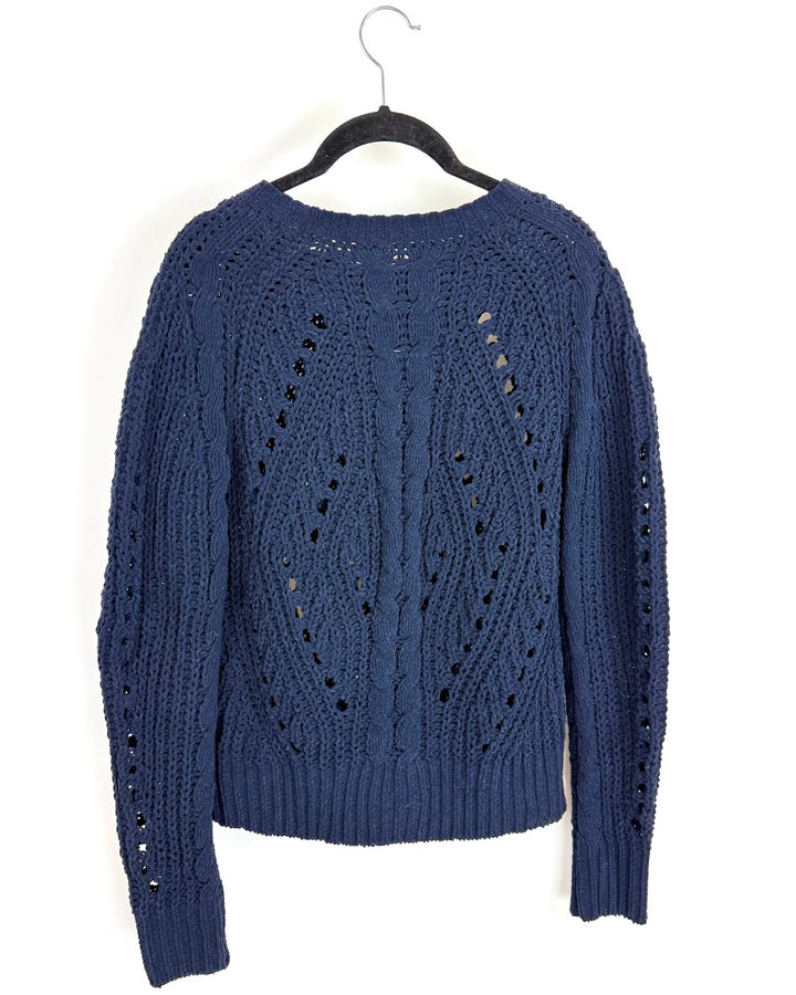 Navy Cable Knit Sweater - Size 2/4
