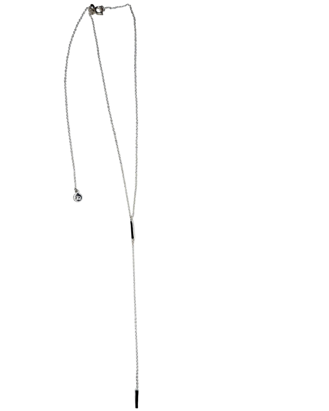 Silver Bar Lariat Necklace