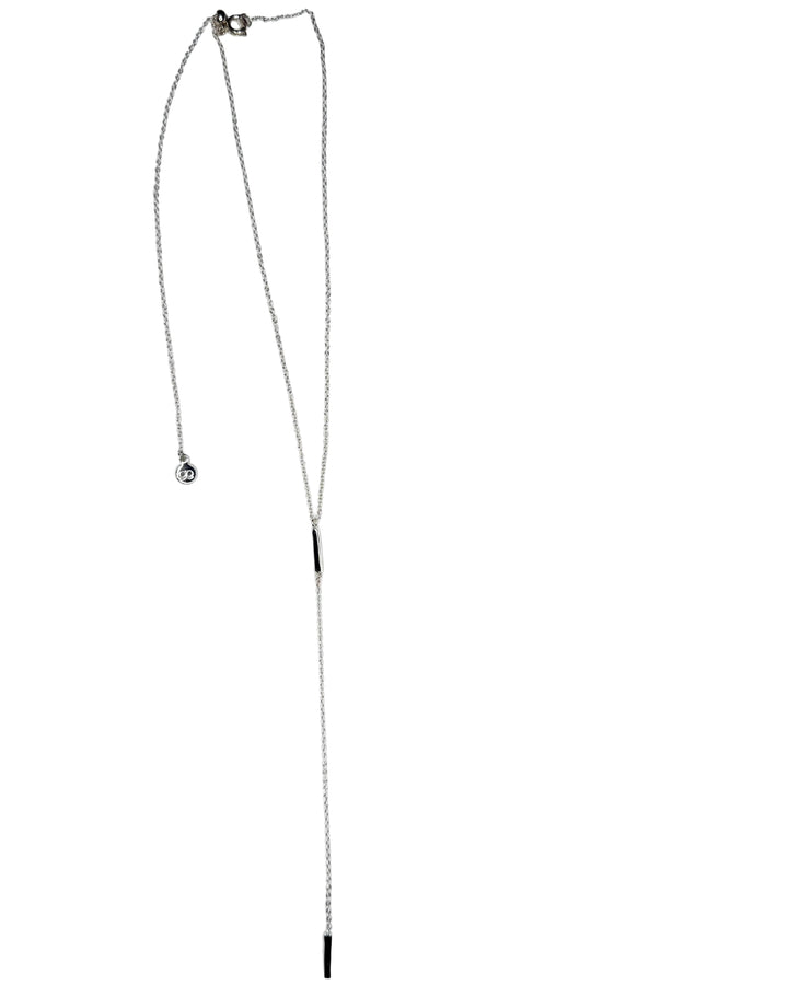 Silver Bar Lariat Necklace