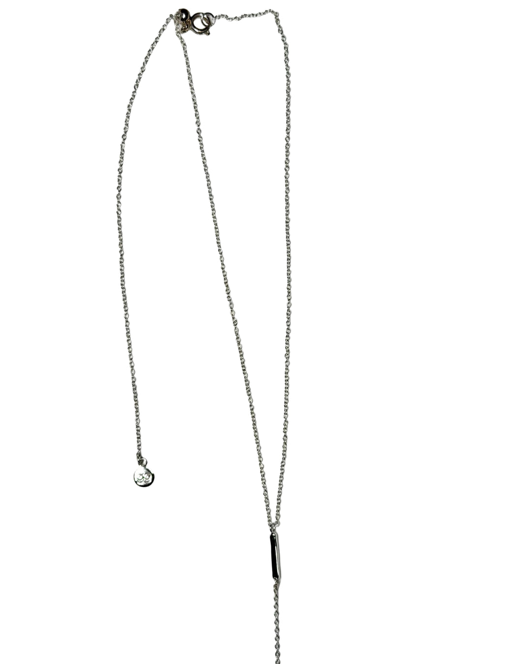 Silver Bar Lariat Necklace