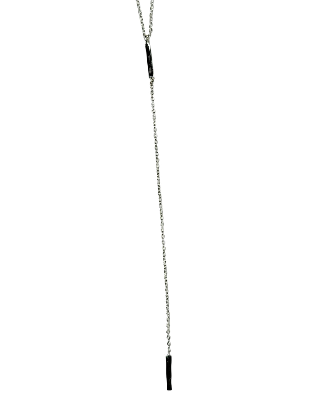 Silver Bar Lariat Necklace