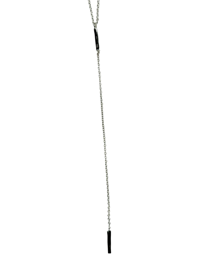 Silver Bar Lariat Necklace