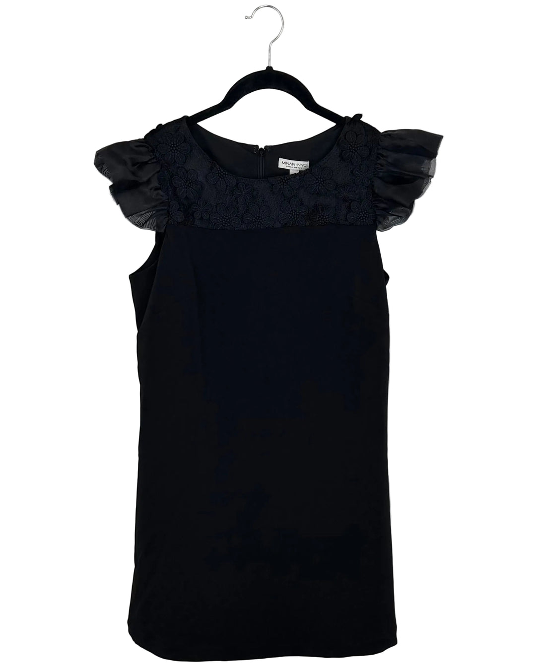 Black Floral Cap Sleeve Dress - Size 4/6