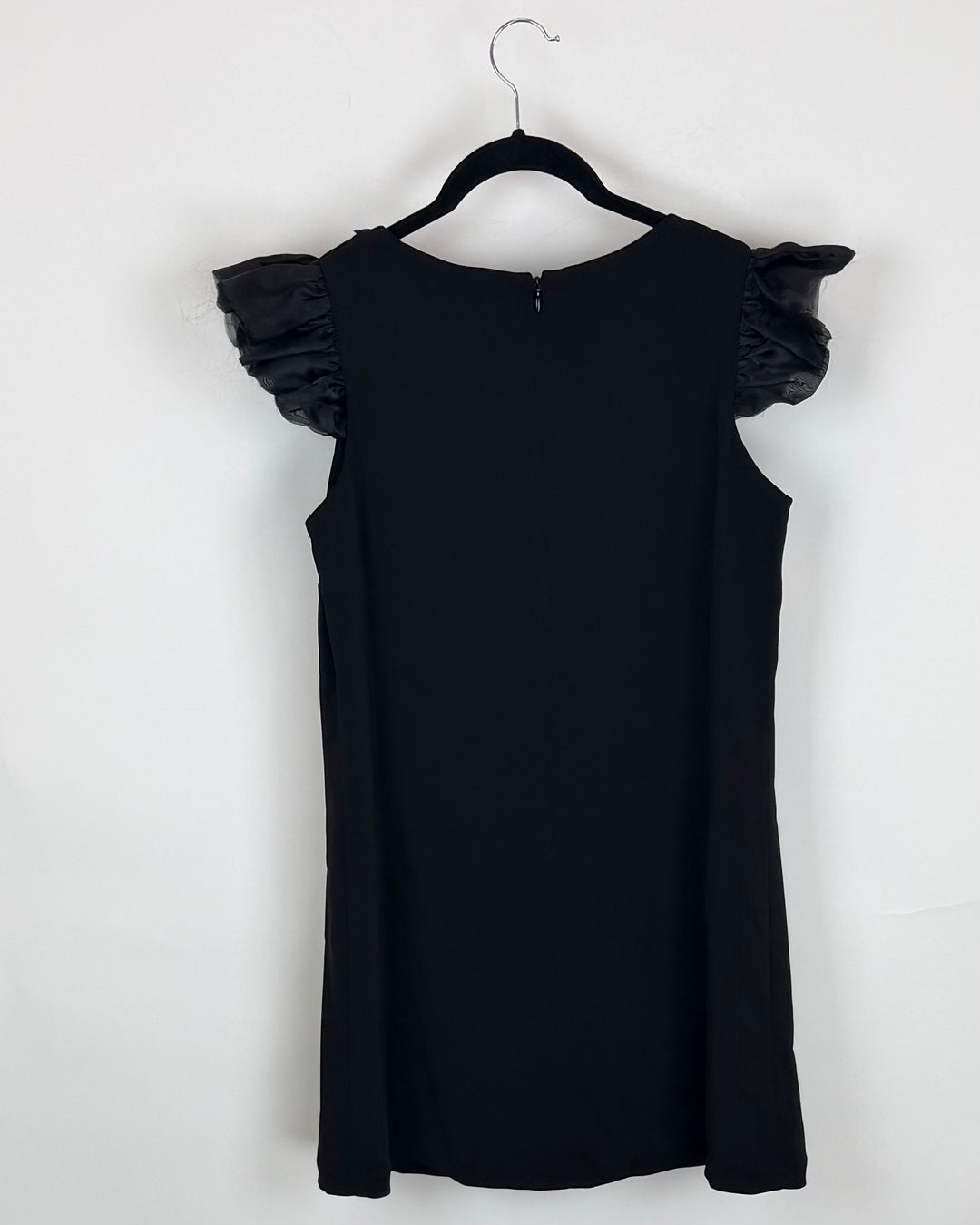 Black Floral Cap Sleeve Dress - Size 4/6