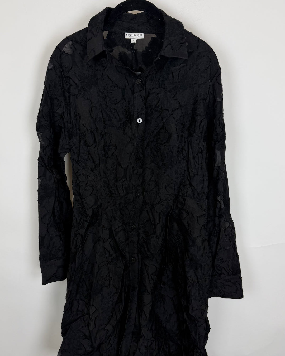 Black Sheer Floral Print Dress - Size 4/6