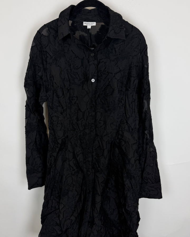 Black Sheer Floral Print Dress - Size 4/6