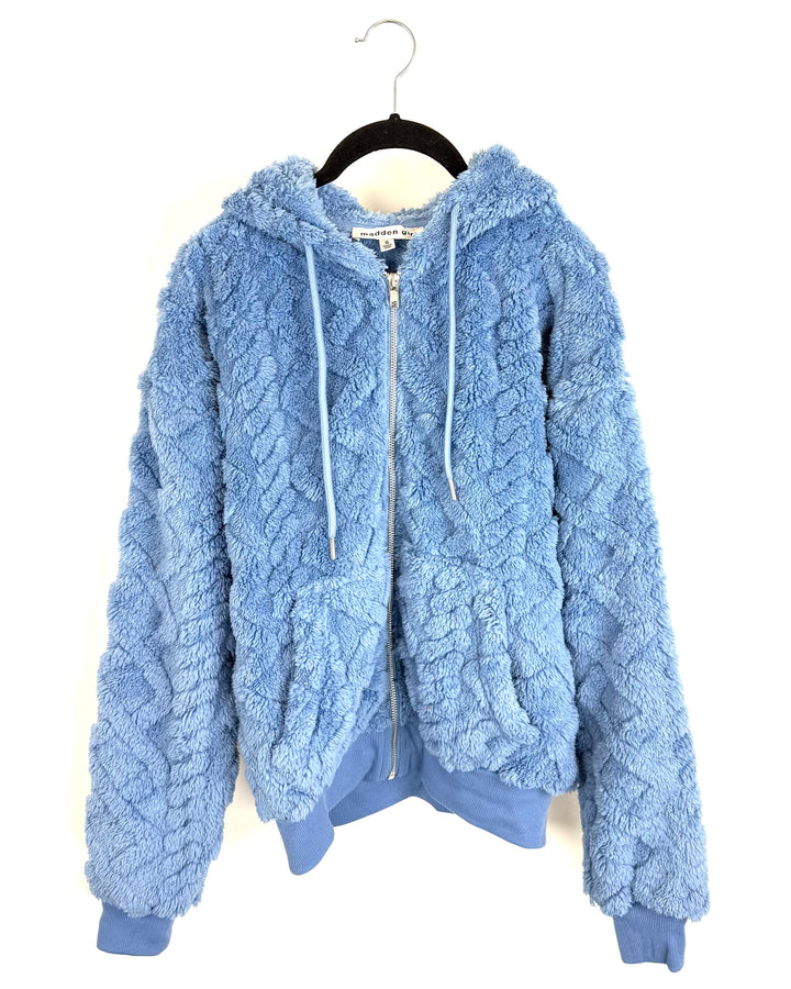 Blue Fuzzy Coat - Size 4/6
