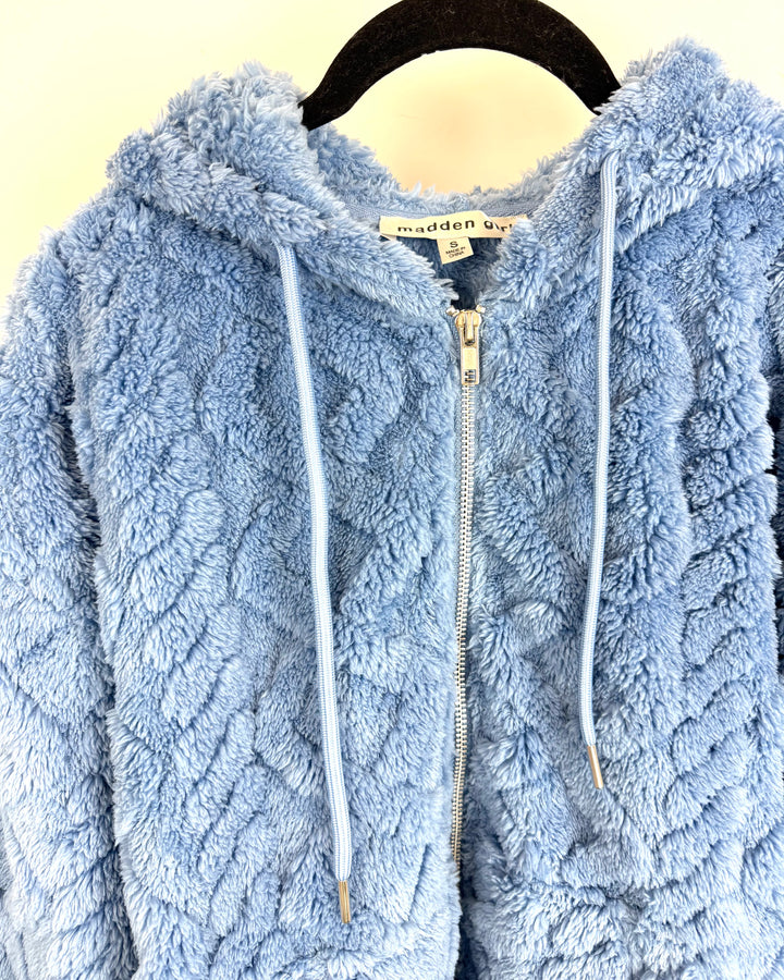 Blue Fuzzy Coat - Size 4/6