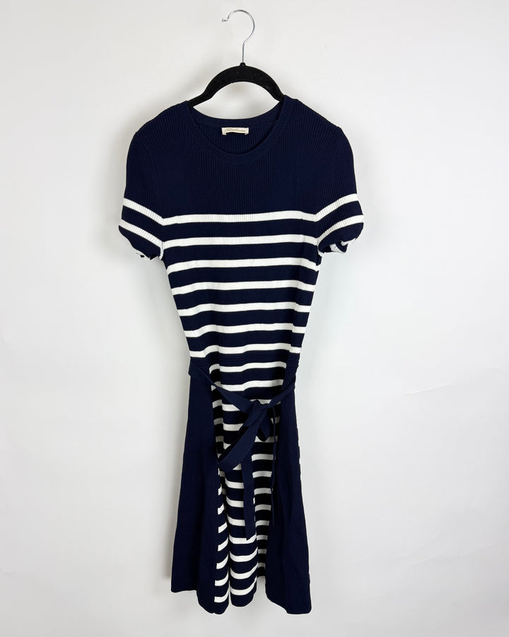 Navy Striped Dress - Size 4/6