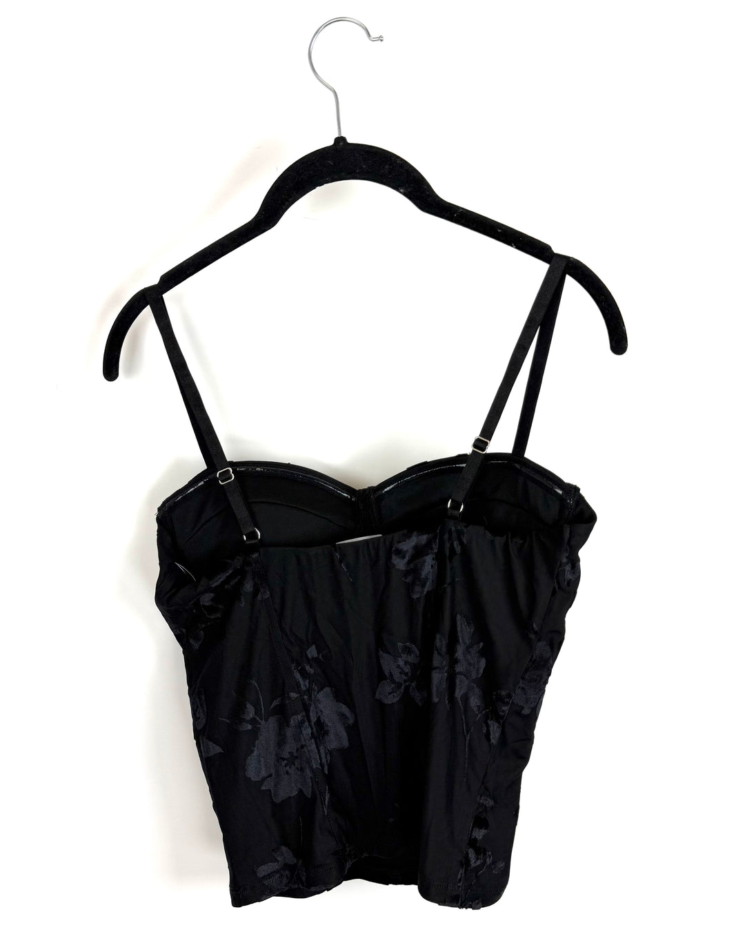 Black Floral Crop Top - Size 2/4