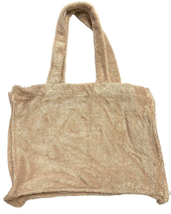 Ouai Beige Terrycloth Tote Bag