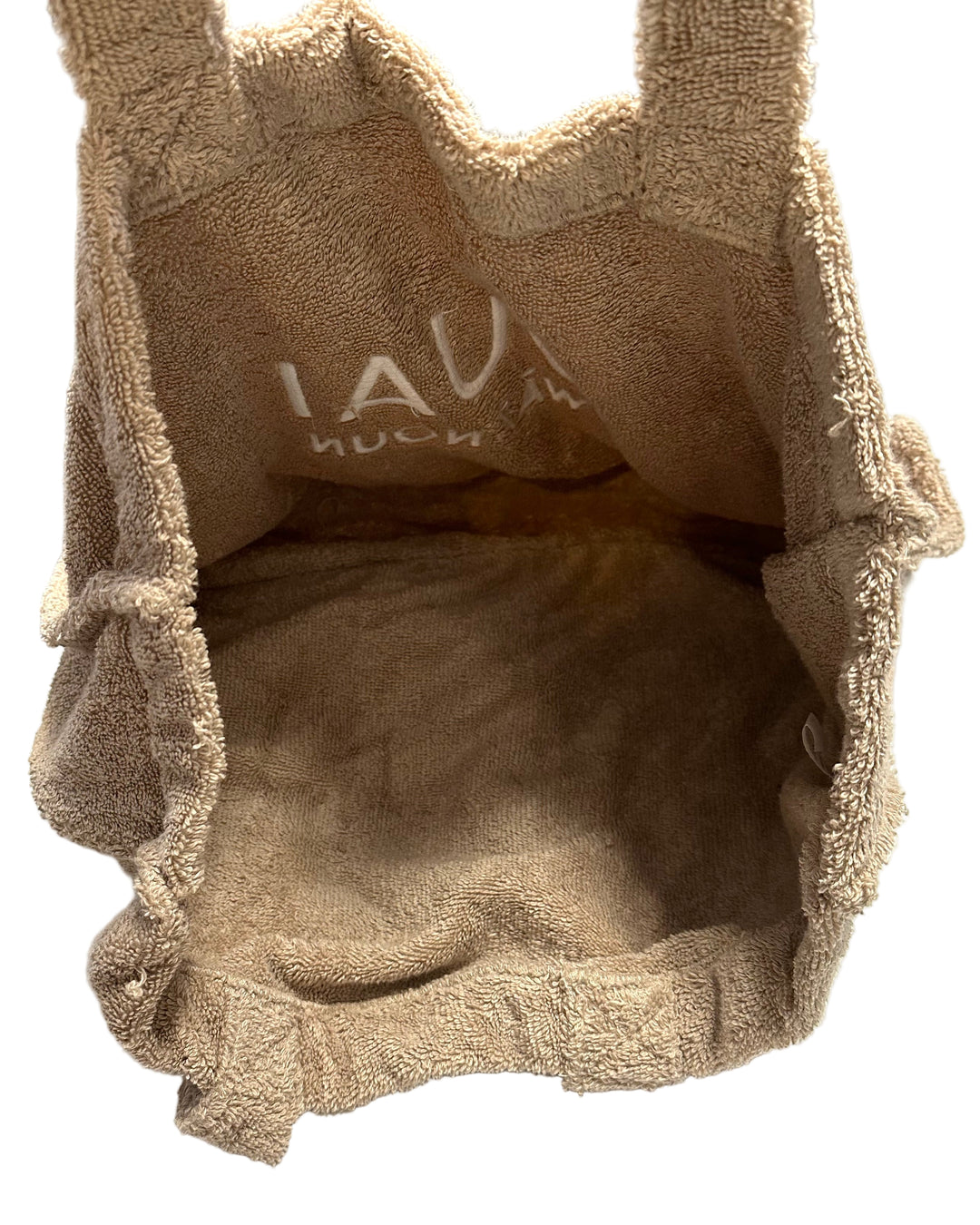 Ouai Beige Terrycloth Tote Bag