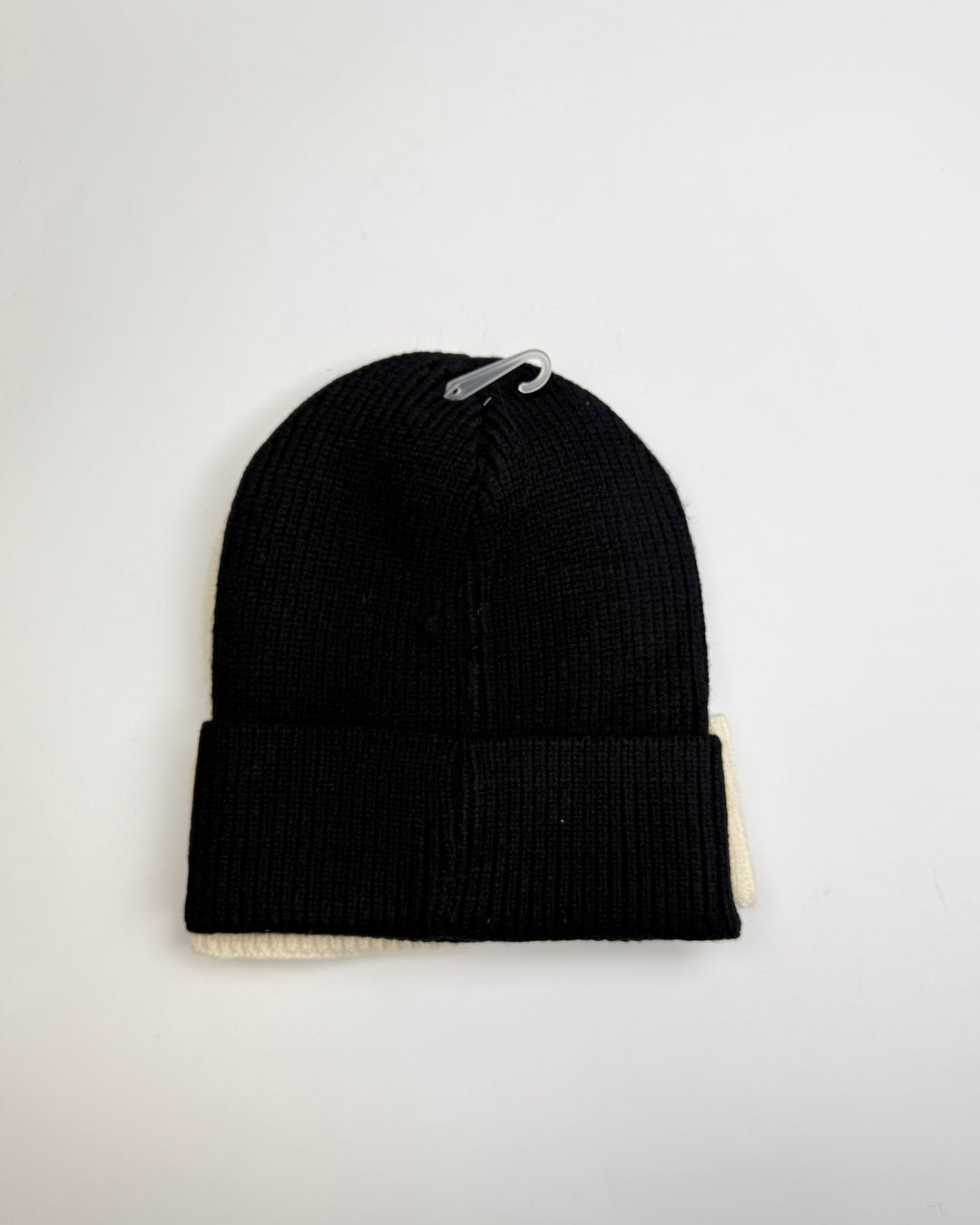 2 Pack Ivory & Black Beanies - One Size