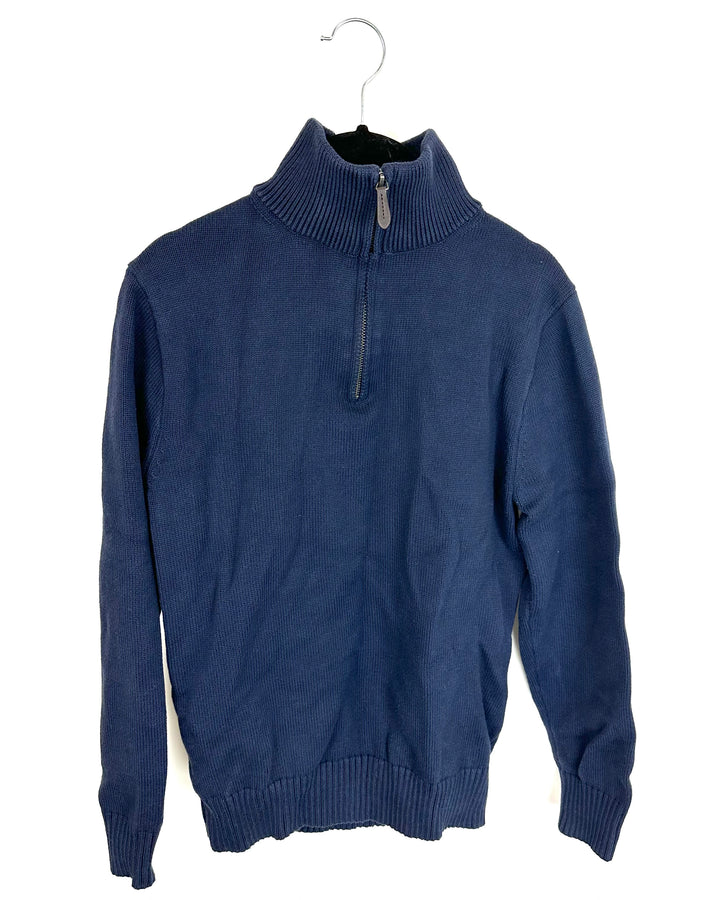 J Crew Navy Half Zip Sweater - Small