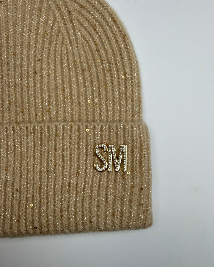 Gold Sequin Winter Hat - One Size