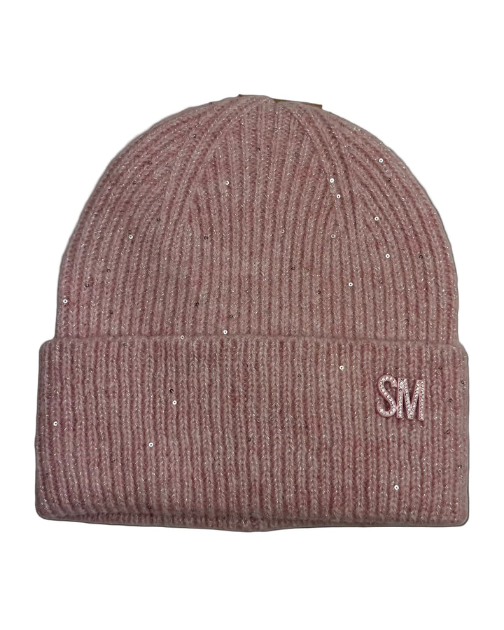 Pink Sequin Winter Hat - One Size