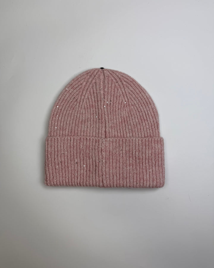 Pink Sequin Winter Hat - One Size