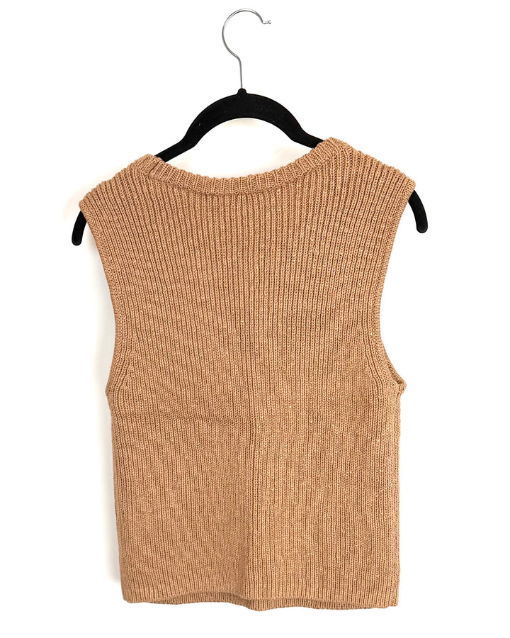 Camel Knit Sweater Vest - Size 4/6