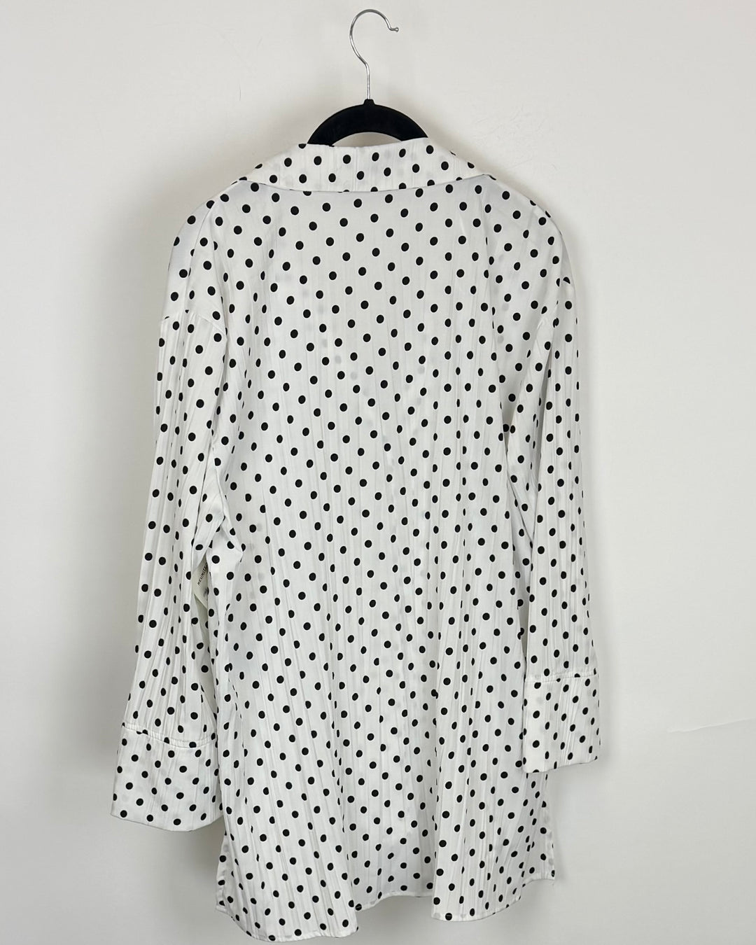 Black & White Polka Dot Button-Up Blouse - Size 8/10