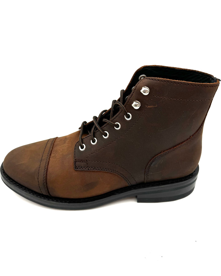 MENS Two Toned Brown Leather Boot - Size 7