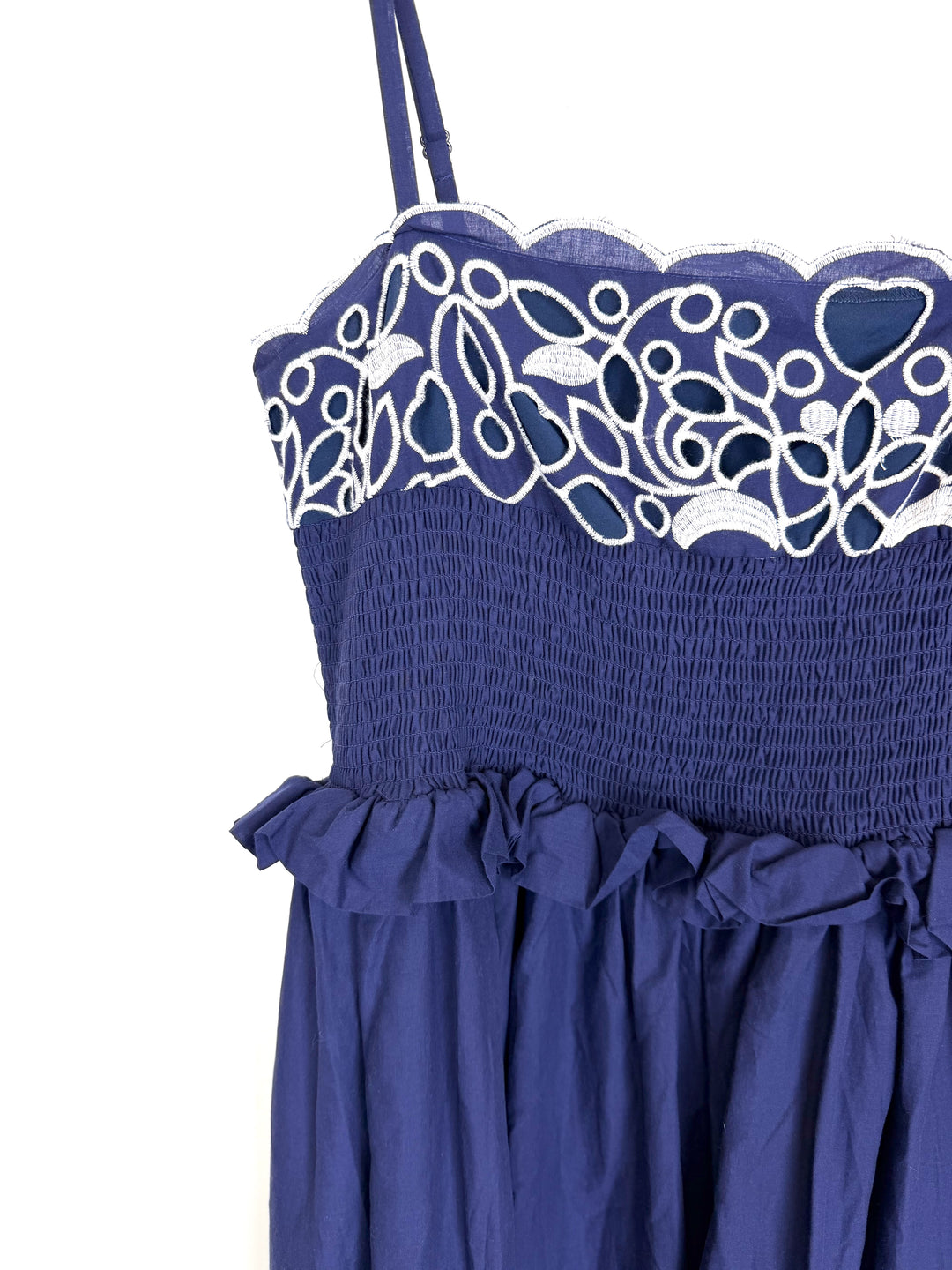 Navy Blue Embroidered Dress - Size 10/12