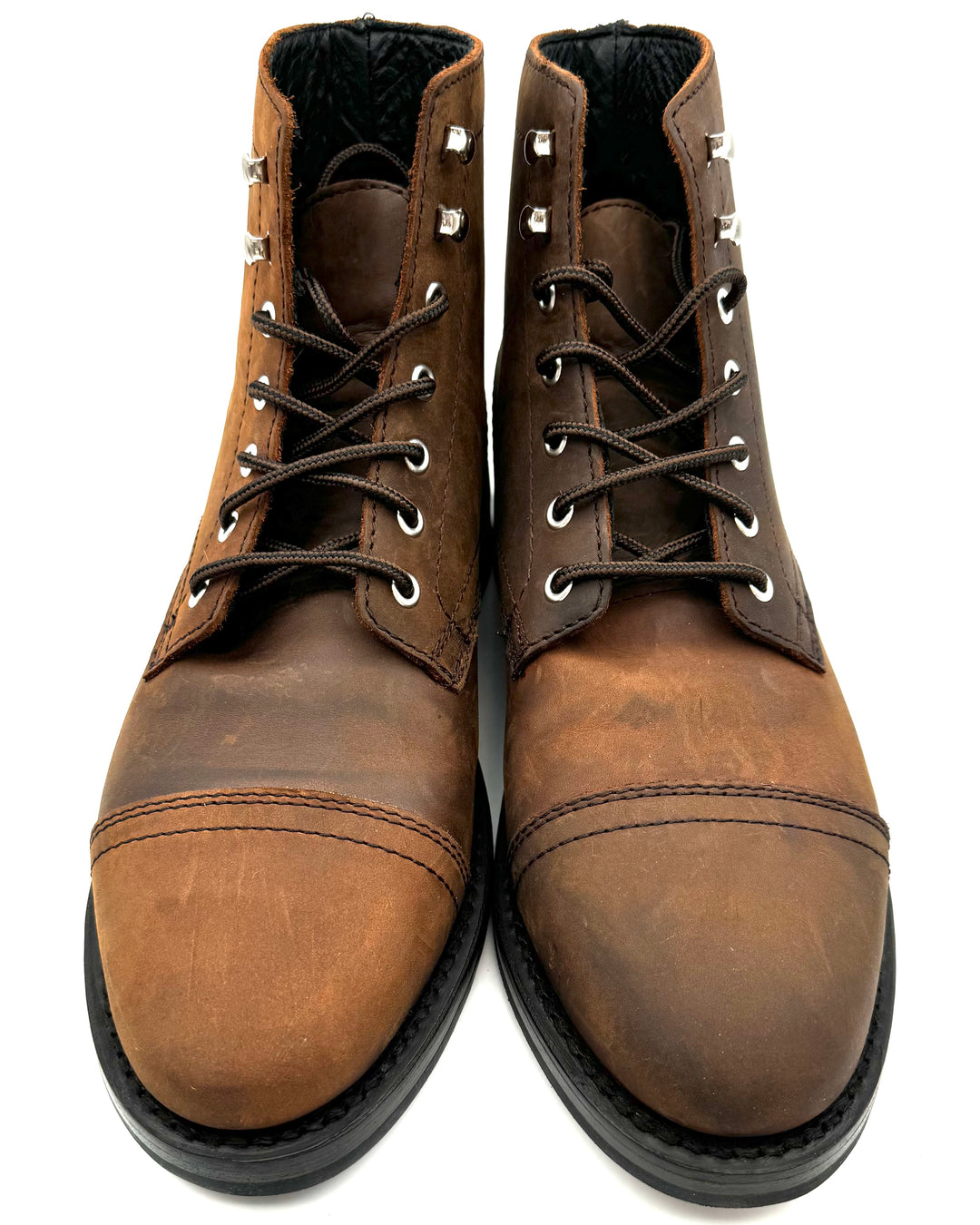 MENS Two Toned Brown Leather Boot - Size 7