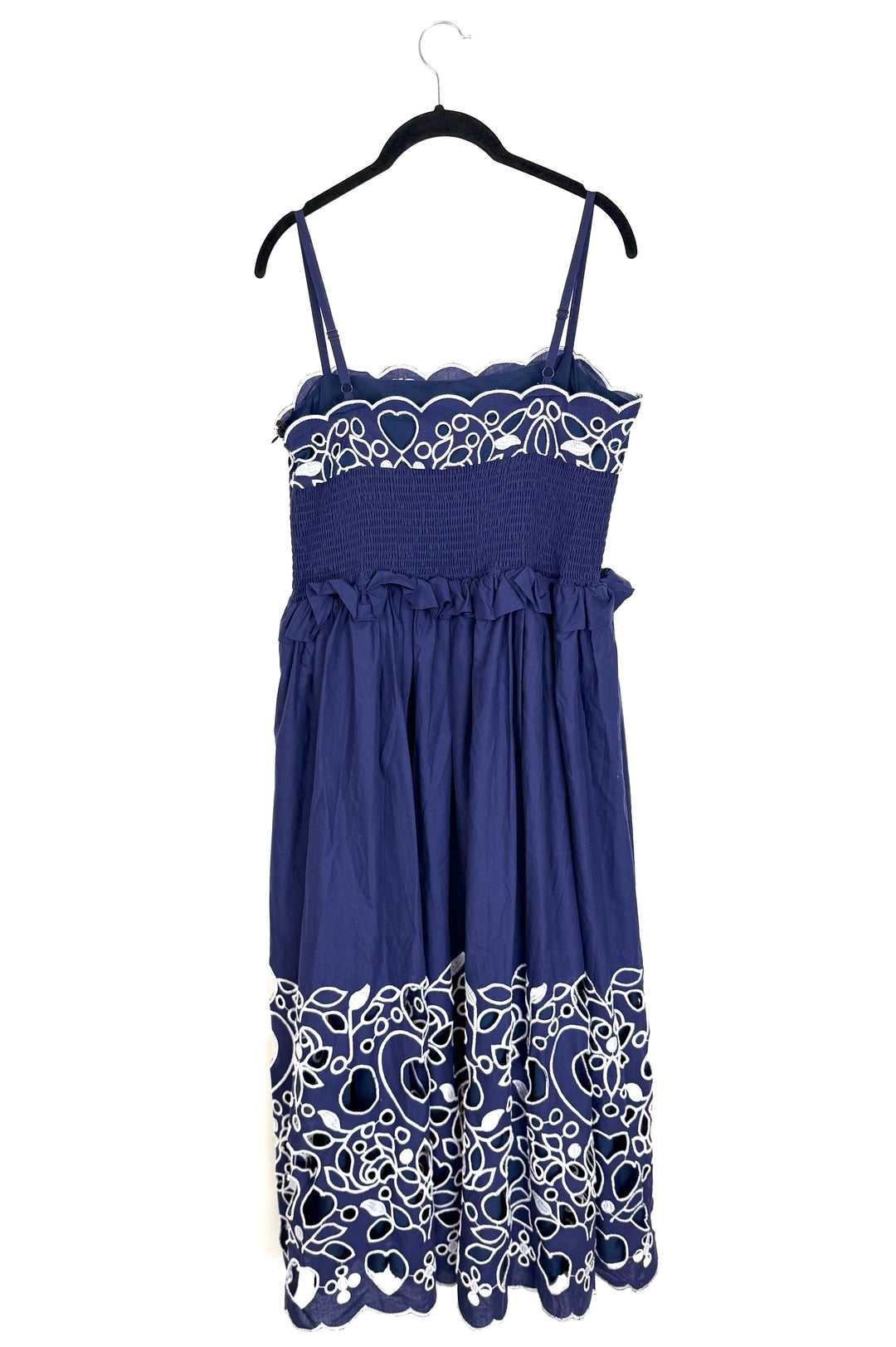 Navy Blue Embroidered Dress - Size 10/12