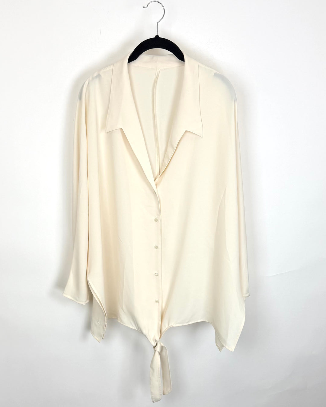 Ivory Tie-Front Blouse - Size 10/12