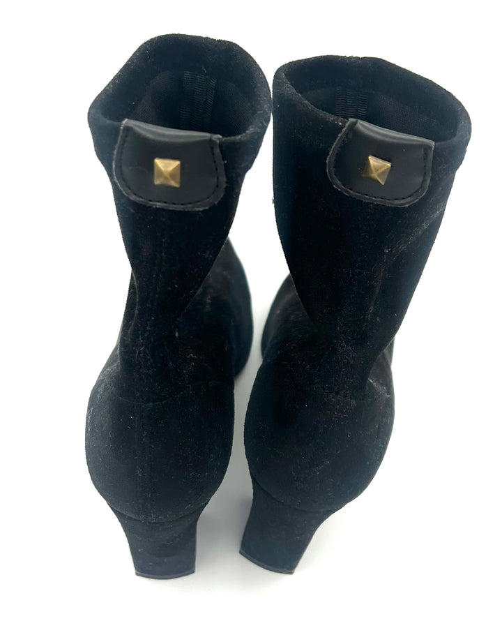 Black Velvet Booties - Size 5.5