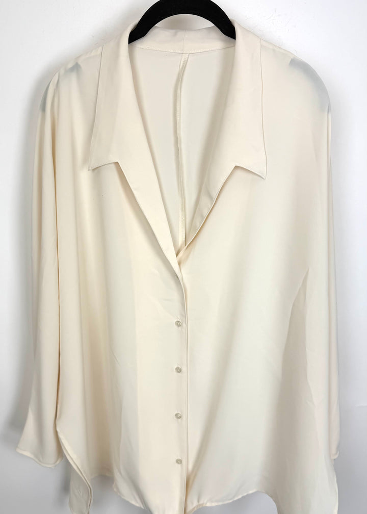 Ivory Tie-Front Blouse - Size 10/12