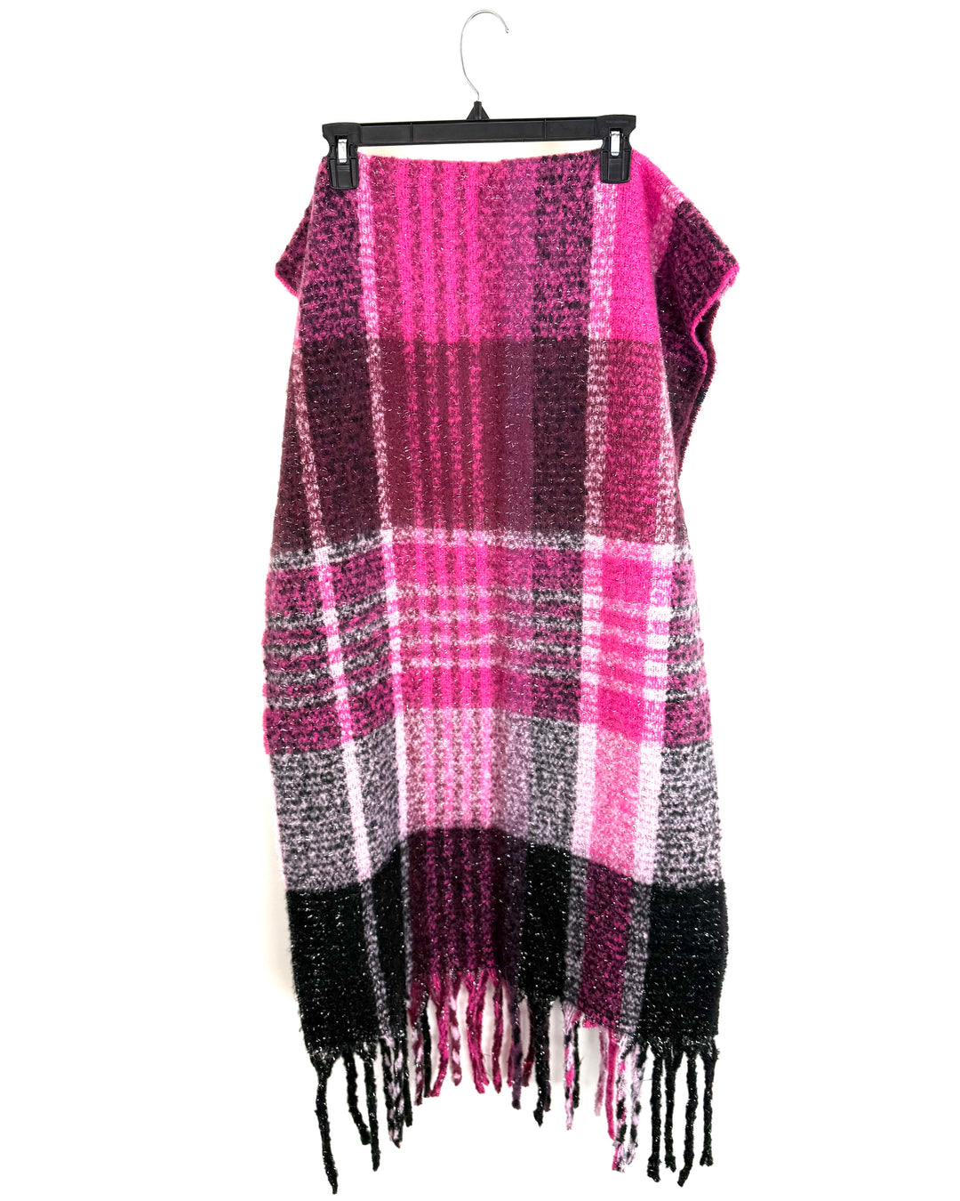 Steve Madden Pink and Black Metallic Chunky Scarf - One Size Fits All