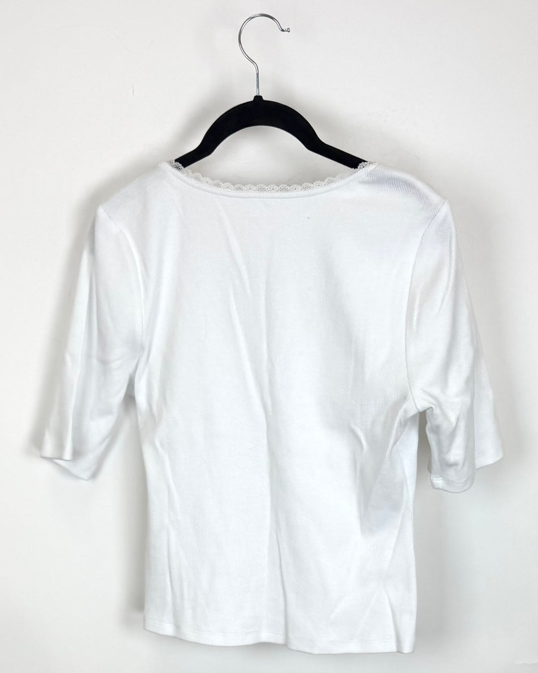 White Lace Trim Top - Size 6/8