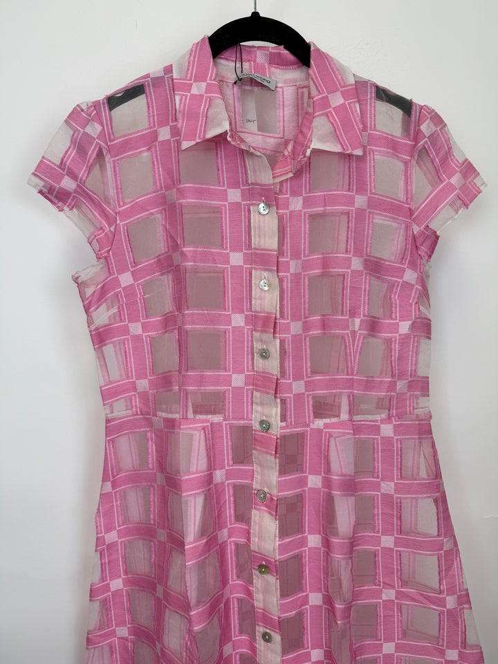 Pink Sheer Long Dress - Size 4/6