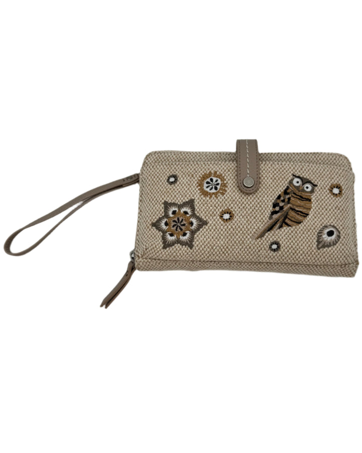 Owl Embroiderd Wristlet Wallet
