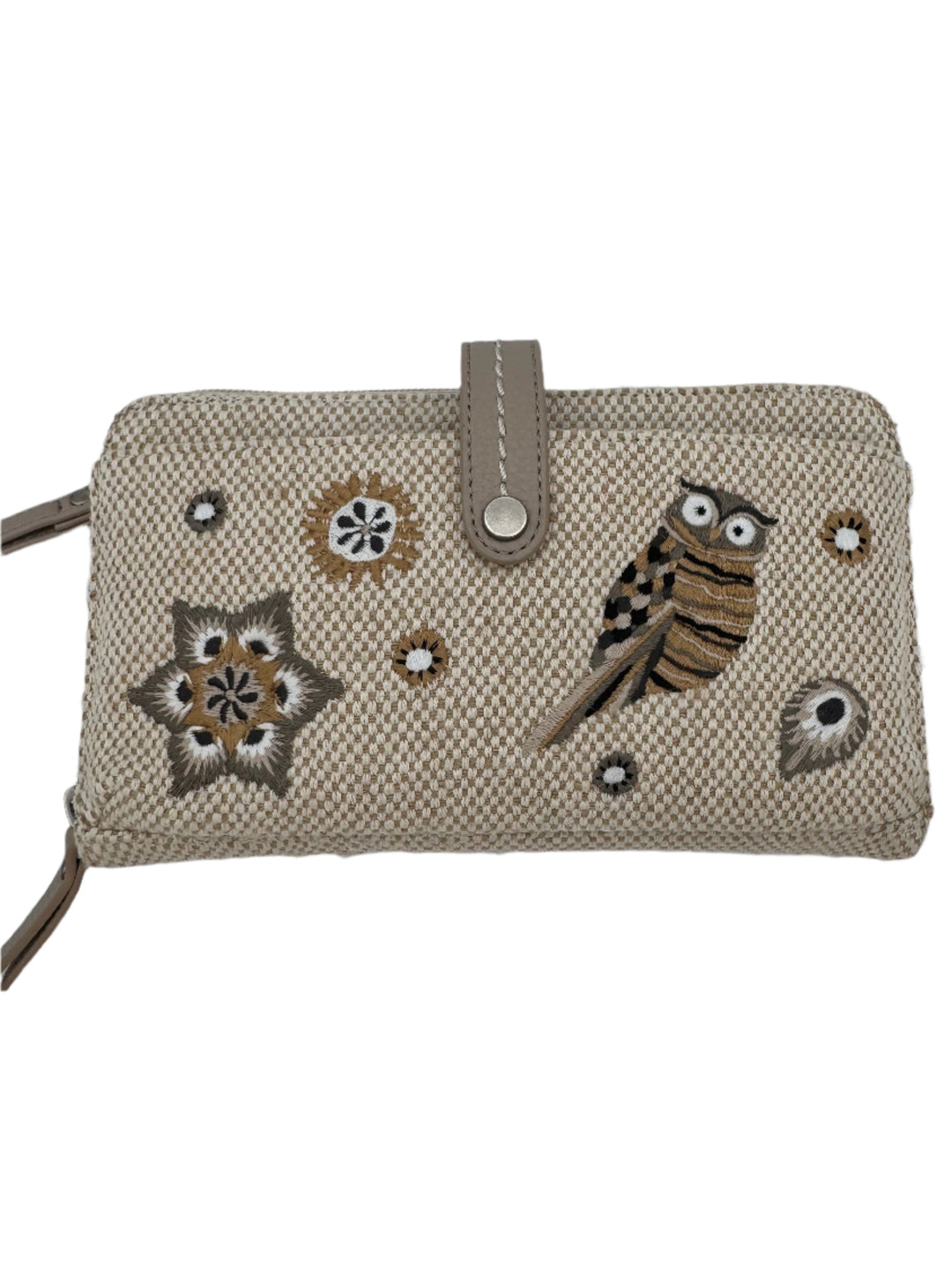 Owl Embroiderd Wristlet Wallet