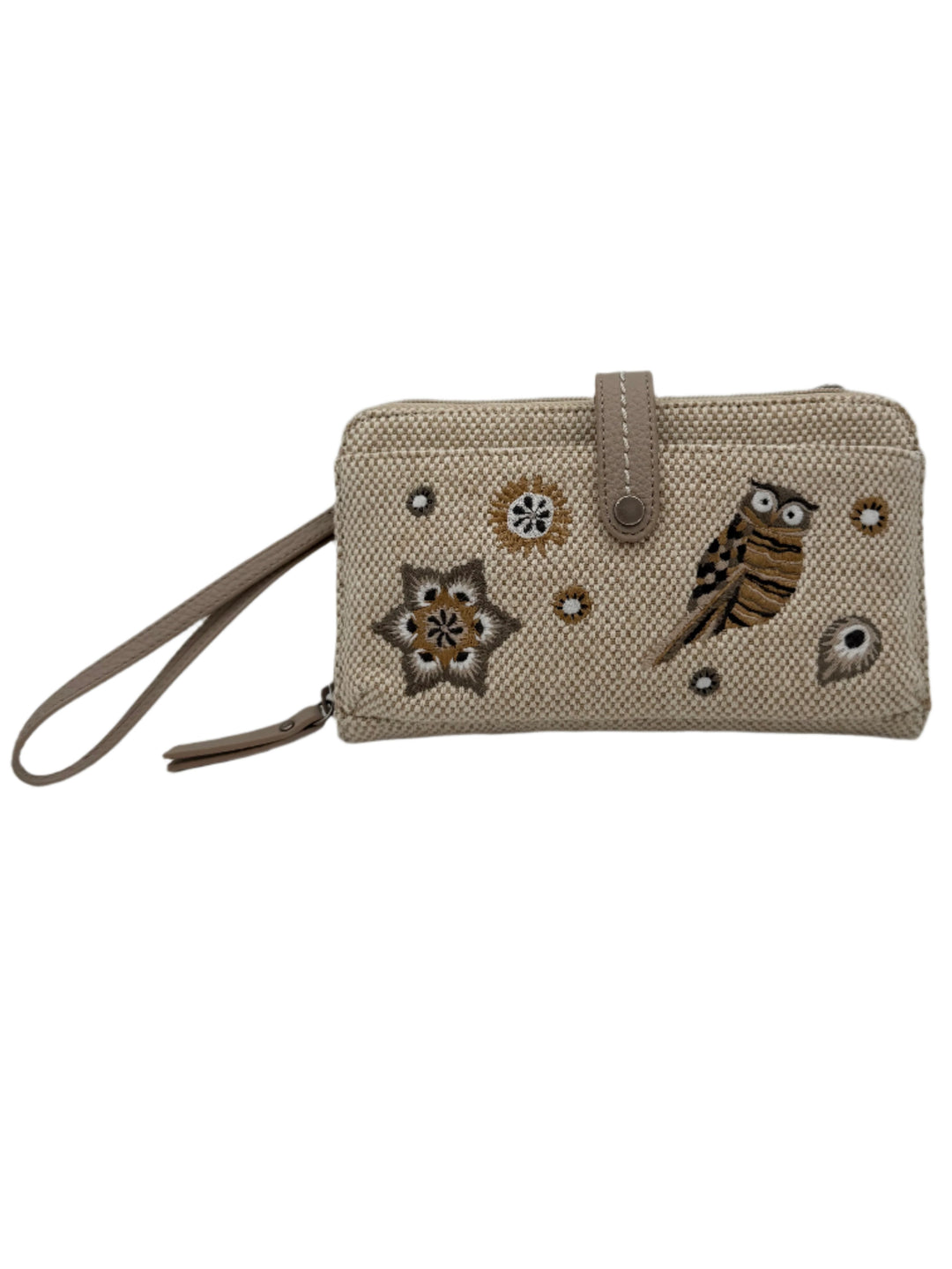 Owl Embroiderd Wristlet Wallet