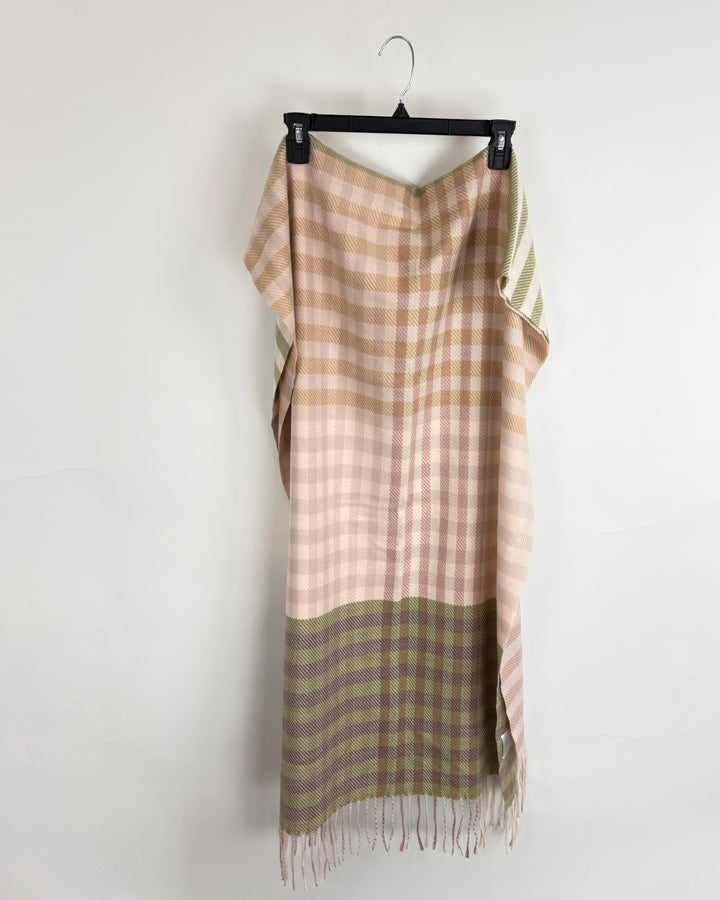 Pink and Green Plaid Scarf