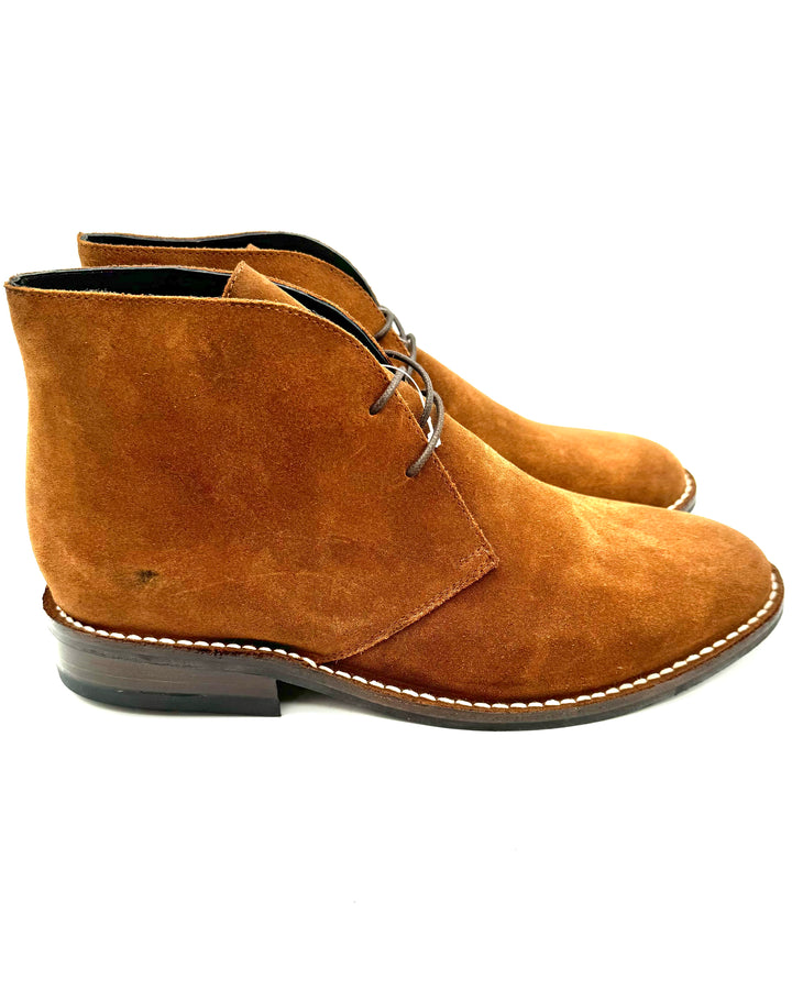 MENS Dark Copper Brown Suede Boot - Size 10