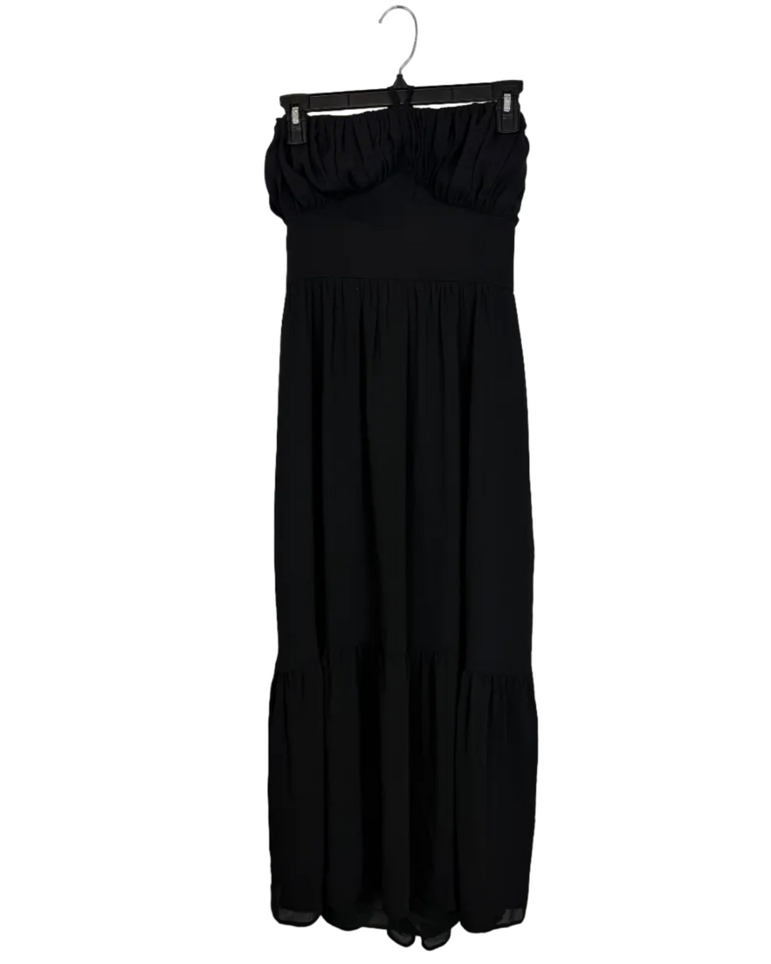 Black Ruched Halter Tie Dress - Size 6/8