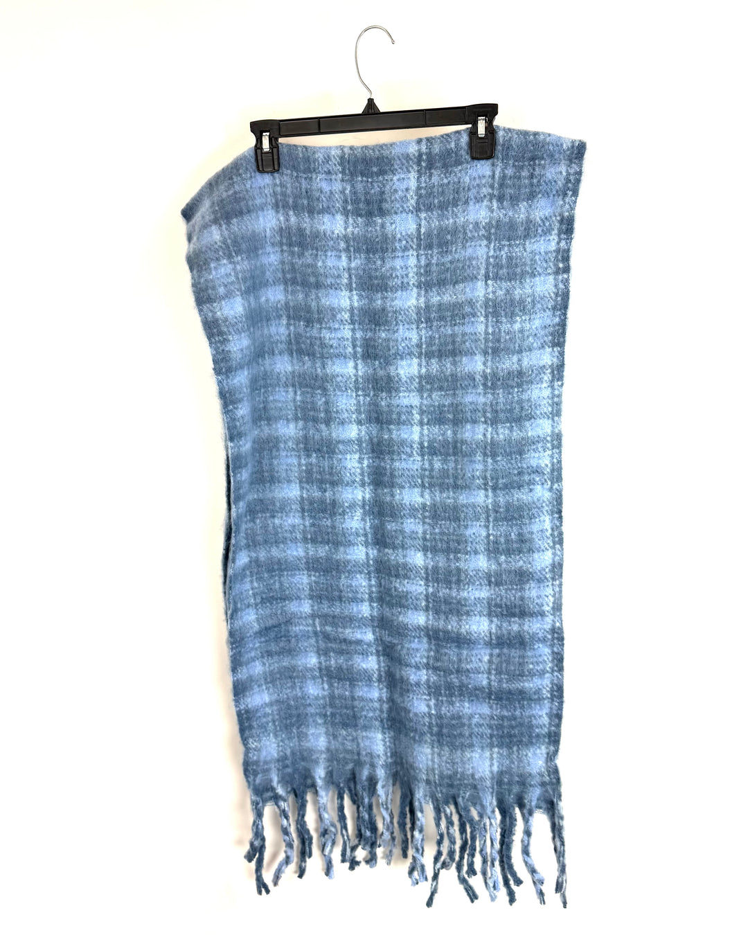Steve Madden Blue Plaid Chunky Scarf - One Size Fits All