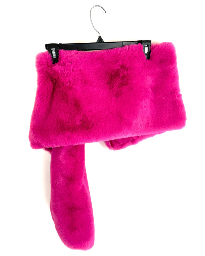 Hot Pink Faux Fur Shawl - One Size Fits All