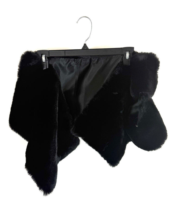 Black Faux Fur Shawl - One Size Fits All