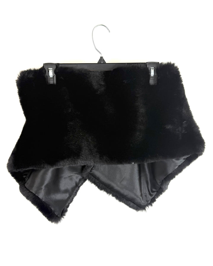 Black Faux Fur Shawl - One Size Fits All