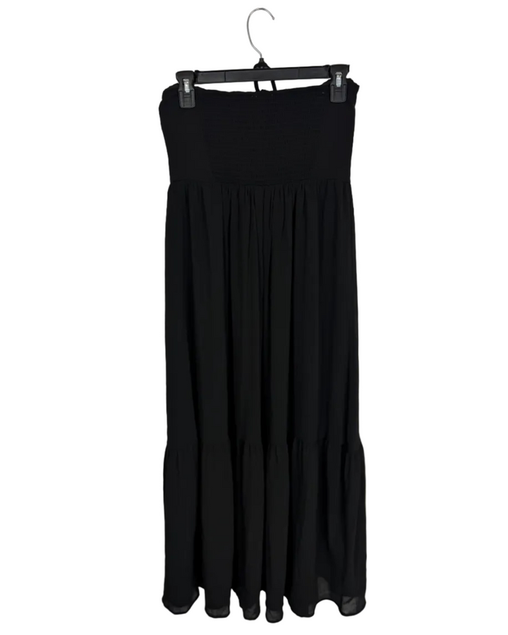 Black Ruched Halter Tie Dress - Size 6/8
