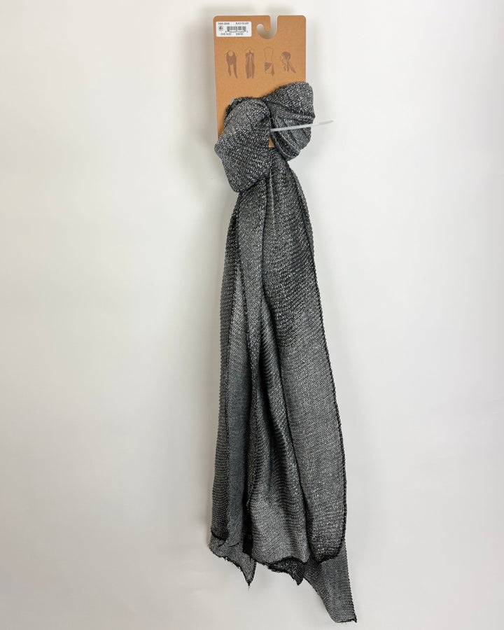 Steve Madden Oblong Black Silver Scarf - One Size Fits All