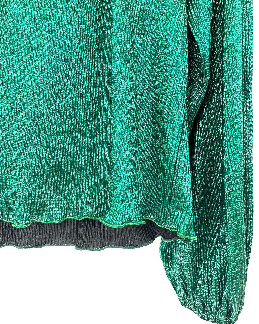 Green Metallic Blouse - Small