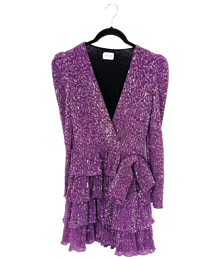 Purple Sequin Dress - Small