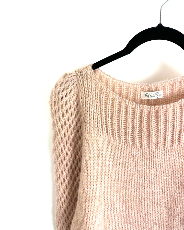 Dusty Rose Puffed Sleeve Sweater - Size 2/4