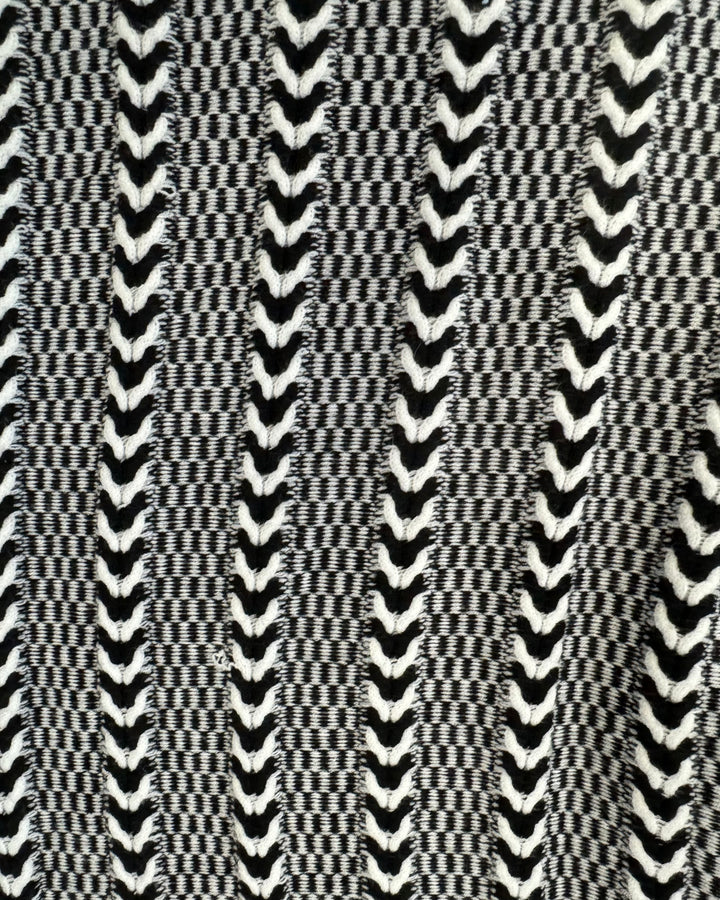 Black And White Abstract Knit One Shoulder Dress - Size 4/6